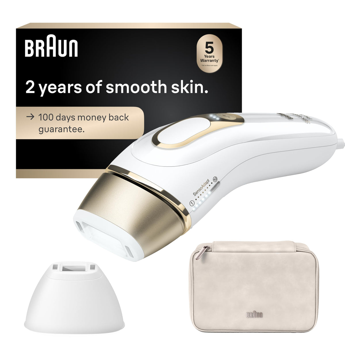 Braun Silk-expert Pro 5 device ready for at-home hair reduction.
