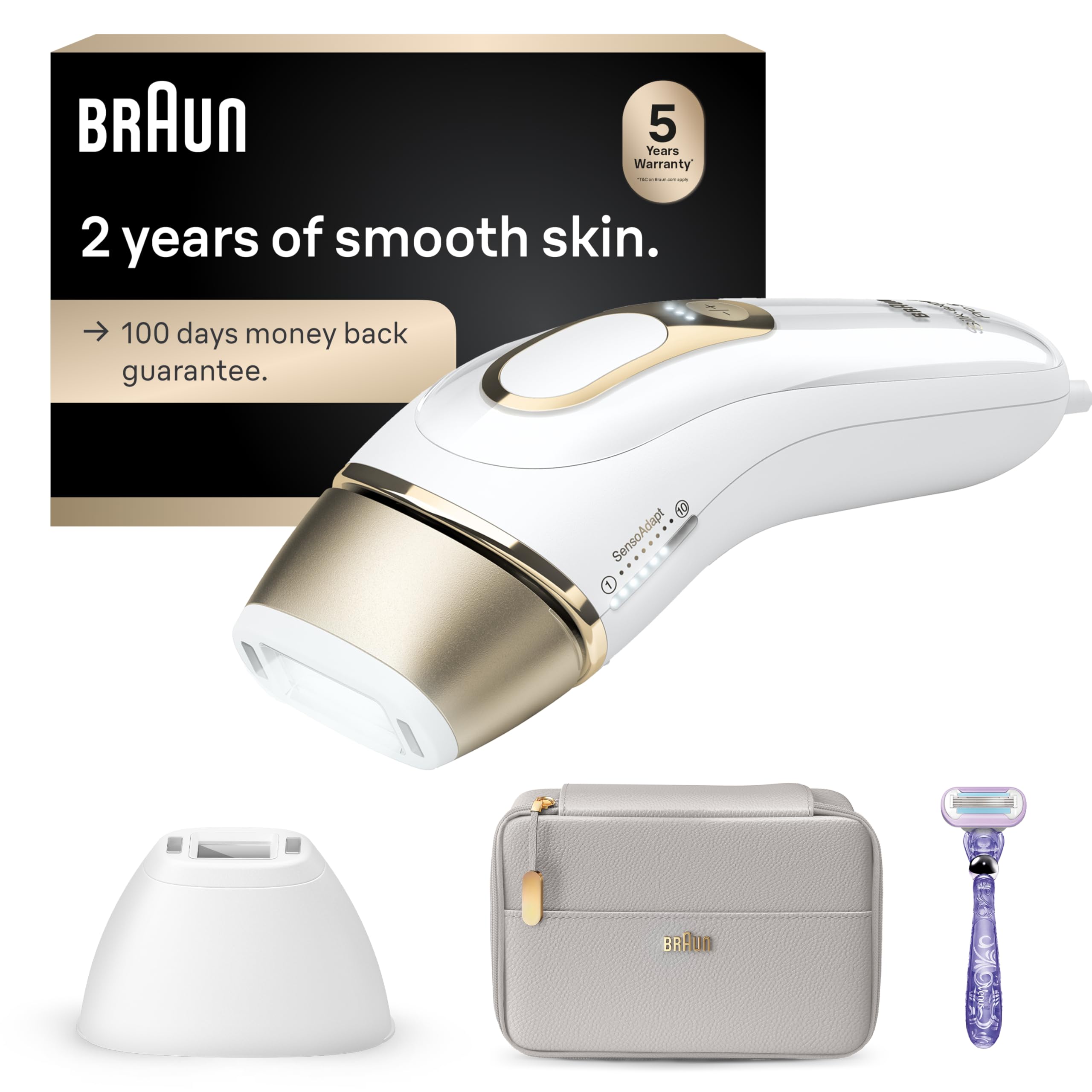 Braun Silk-expert Pro 5 device for convenient at-home IPL hair removal.