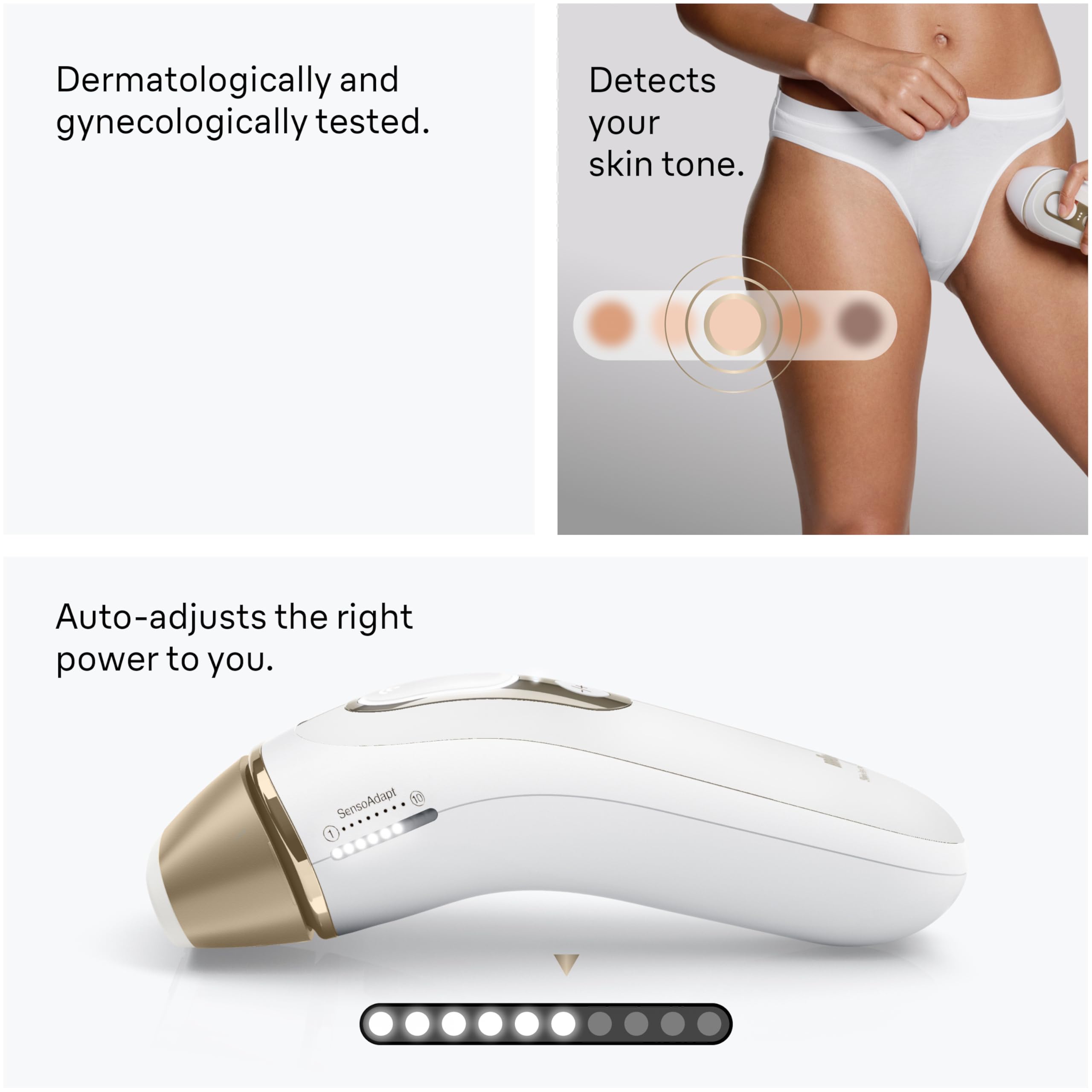 Braun Silk·Expert Pro 5 skin-tone sensor for safe, adaptive flashes