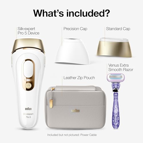Braun Silk-expert Pro 5 Venus razor included for prep.