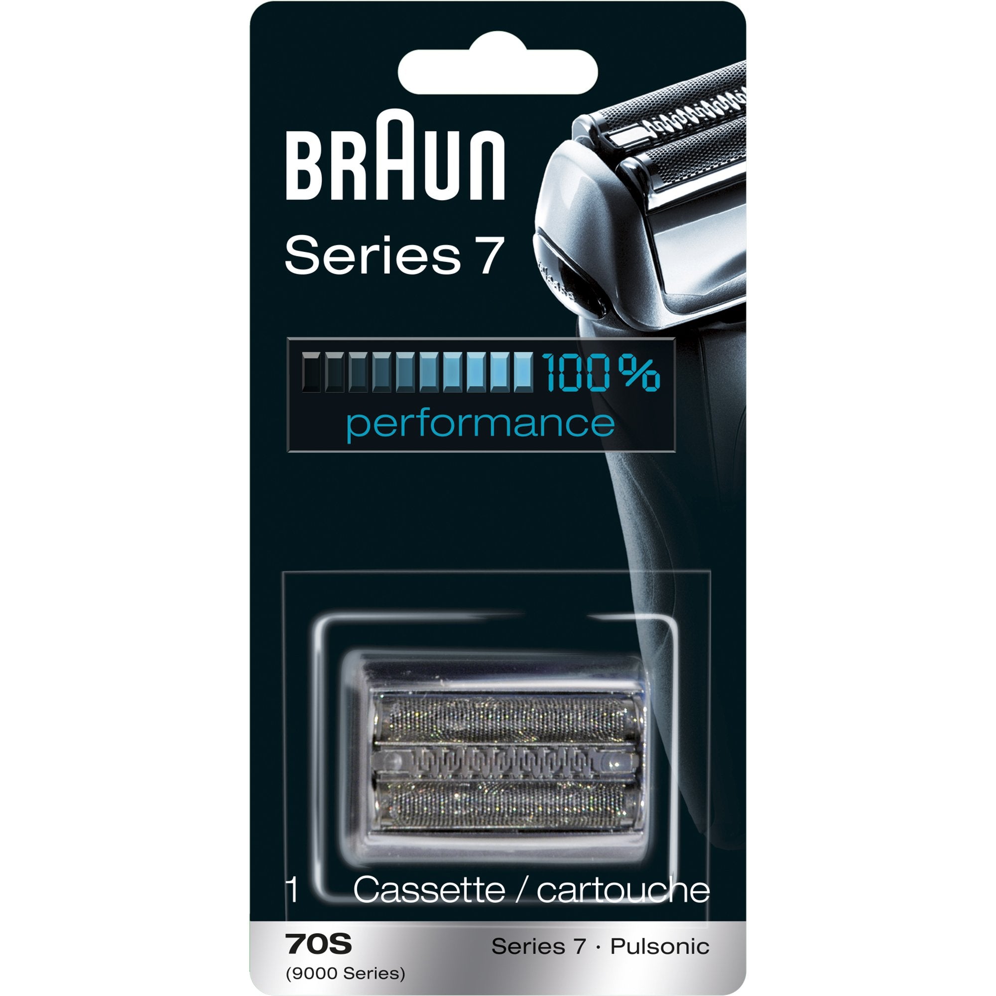Braun silver shaver head inside look reveals premium construction.
