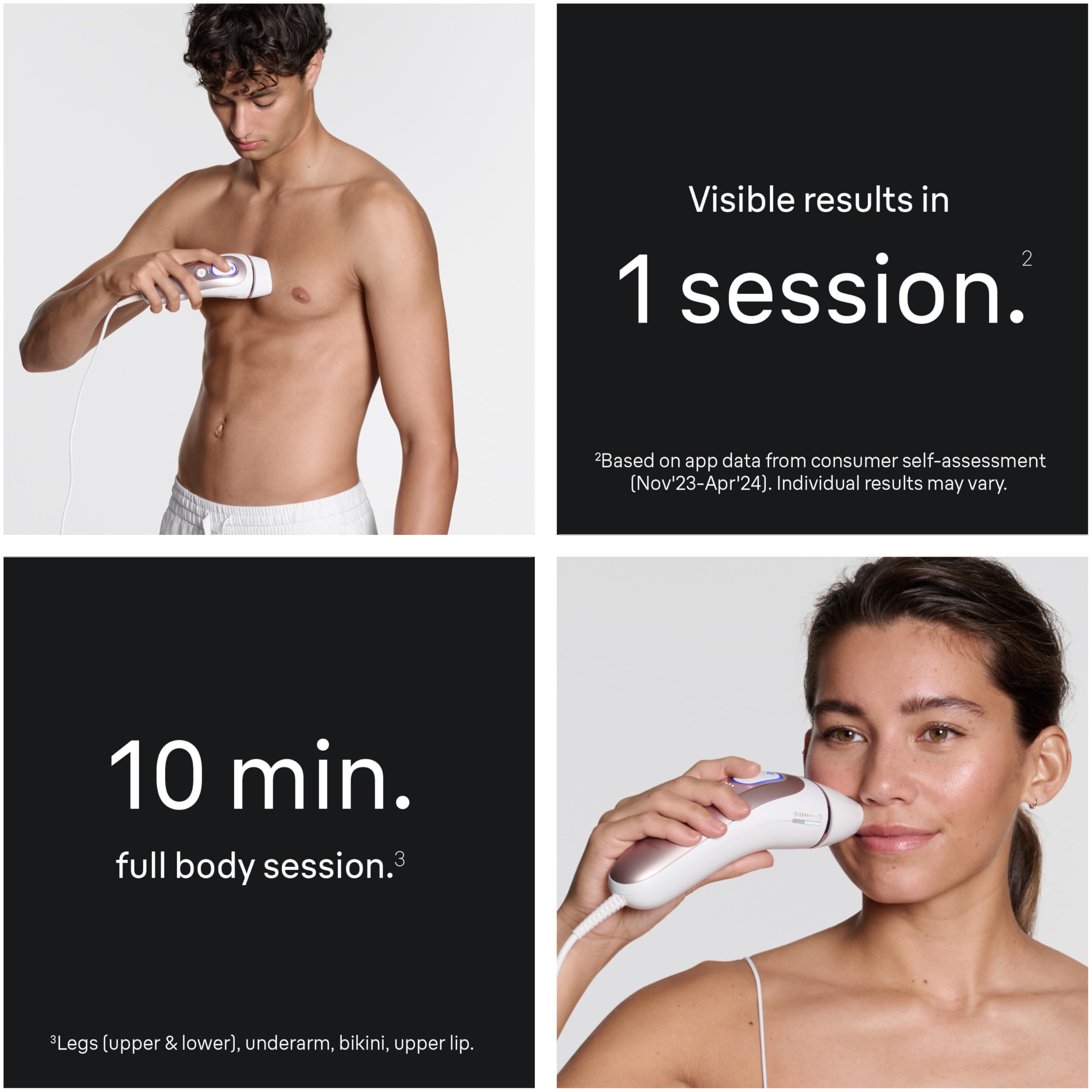 Braun i·Expert Pro 7 during a full-body at-home treatment.