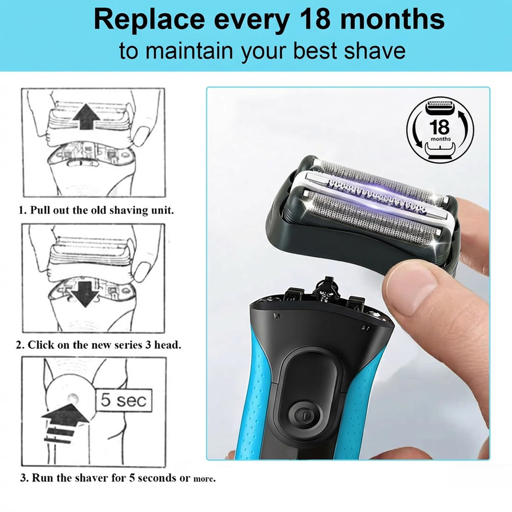 BRAVIKERLY Series 3 32B replacement-waterproof-rinse, easy cleaning under water