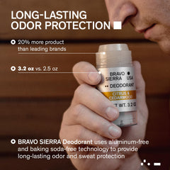 Bravo Sierra deodorant glide-on clear underarm protection for all-day wear.