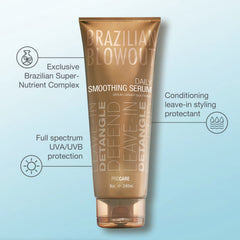Brazilian Blowout Acai Daily Smoothing Serum application close-up showing texture.