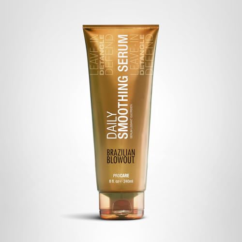Brazilian Blowout Acai Daily Smoothing Serum after-use hair with radiance.