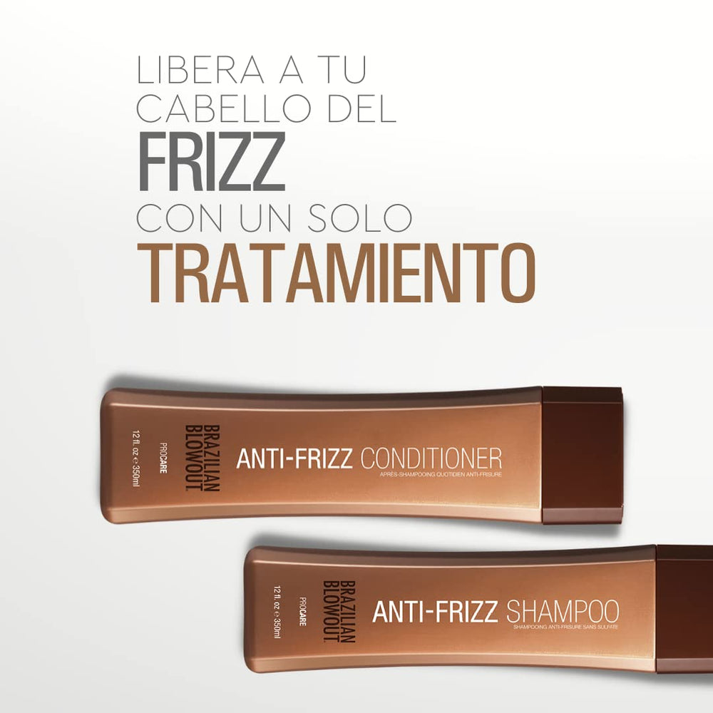 Shiny, frizz-free hair after using Brazilian Blowout Anti-Frizz Shampoo & Conditioner.
