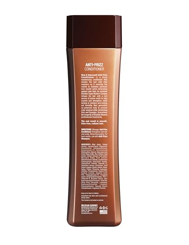 BRAZILIAN BLOWOUT label closeup highlights ingredients and smoothing focus