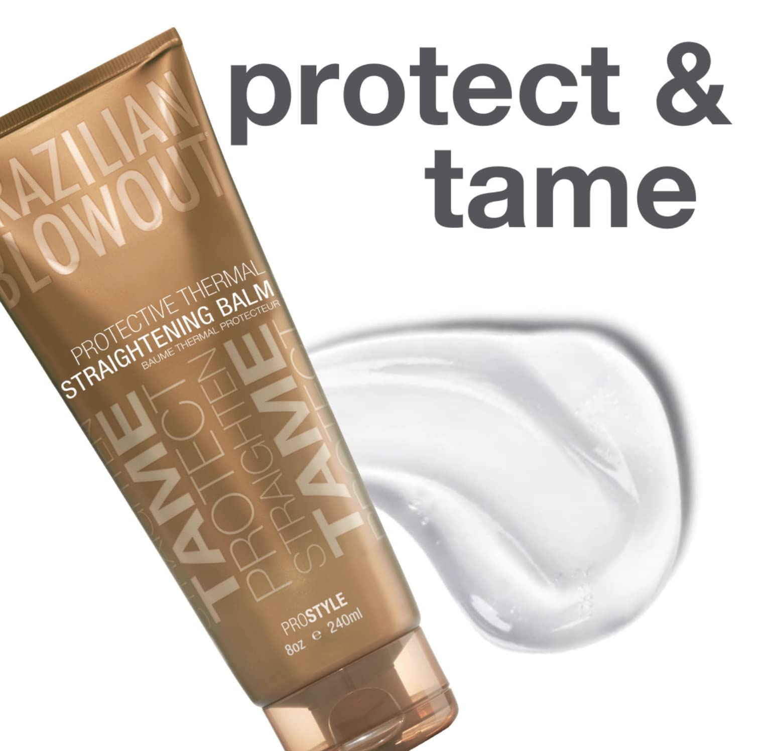 Applying balm before blow-drying to support straightening with medium-to-high tension.