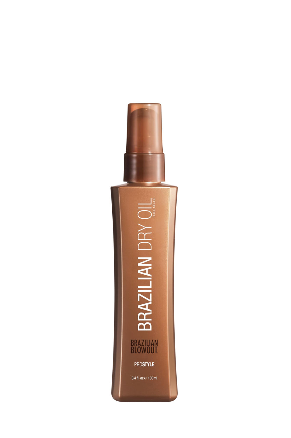 Brazilian Blowout Brazilian Dry Oil bottle shows lightweight smoothing and shine.