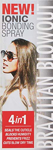 Brazilian Blowout Ionic Bonding Spray misting hair with even coverage for longevity