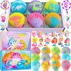 BreezeDream bomba de baño concha dúo: caja doble regalo para niñas
