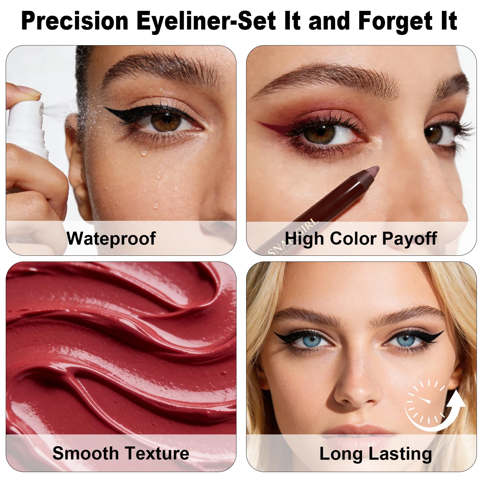 Brenqe Plum Gel Eyeliner creamy texture applies smoothly.