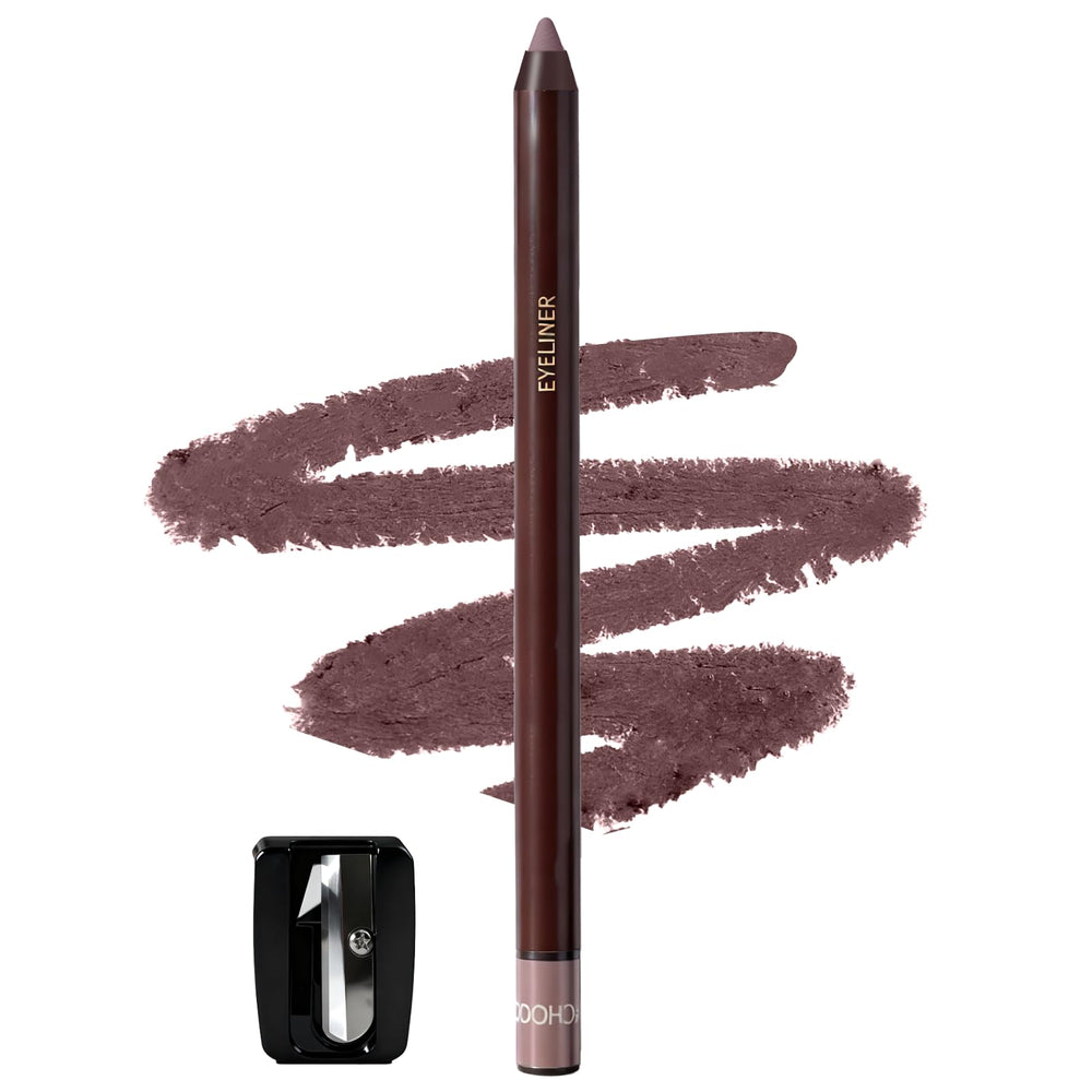 Brenqe Plum Gel Eyeliner Pencil closeup shows a precise tip for longevity.