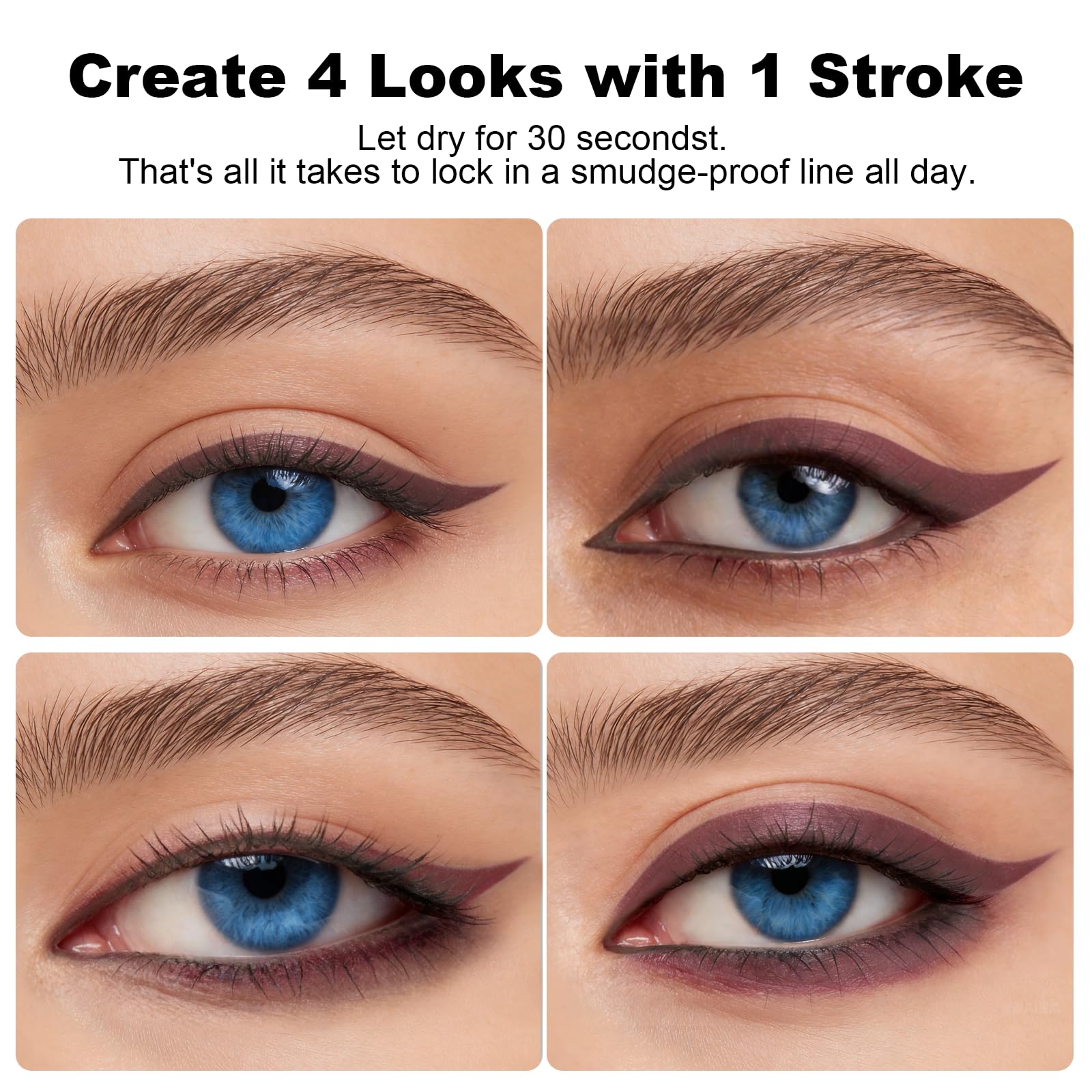Brenqe Plum Gel Eyeliner swatches reveal rich plum pigment and smooth payoff.