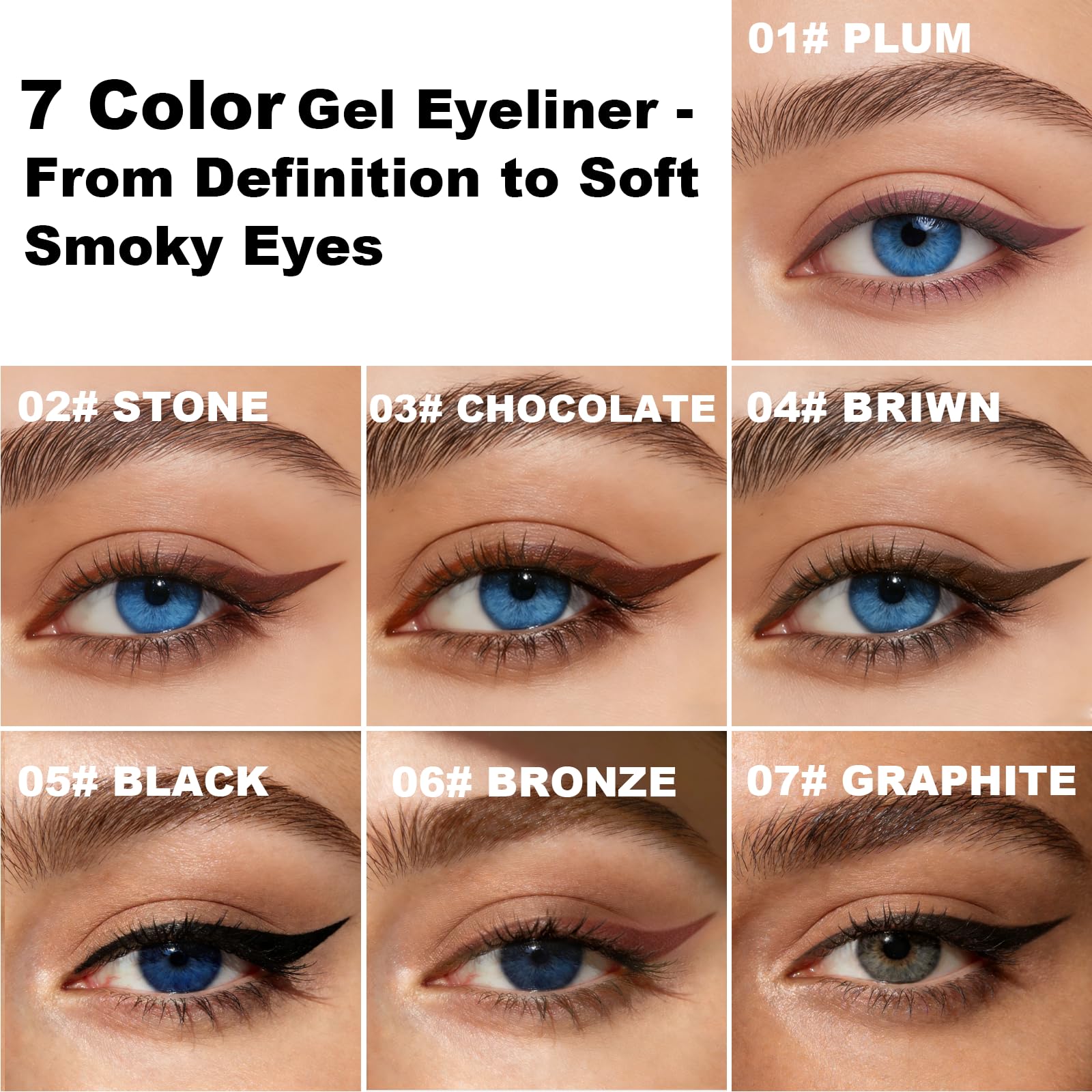 Brenqe Plum Gel Eyeliner waterproof test demonstrates smudge-proof wear.