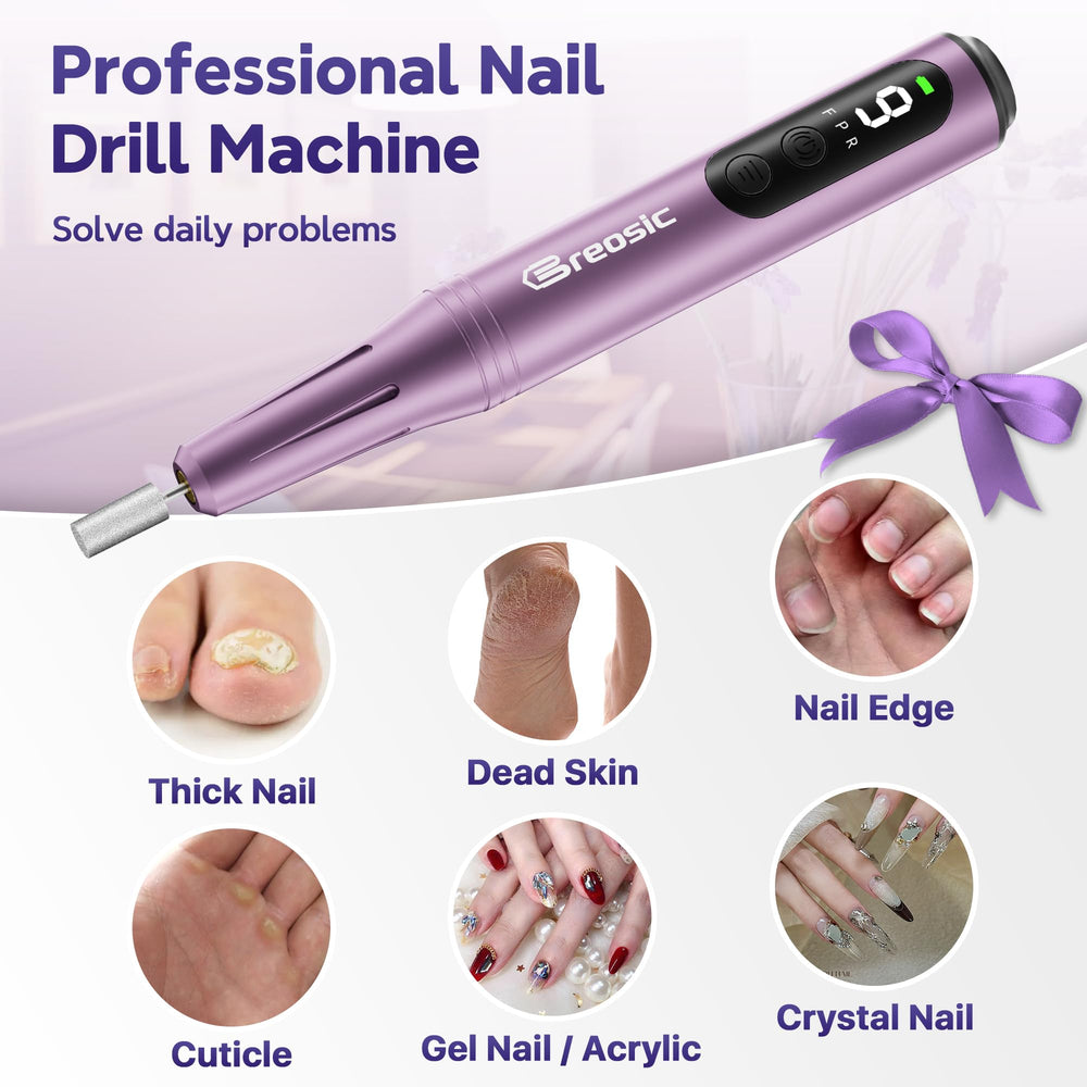 Breosic lightweight cordless design for easy on-the-go manicures.