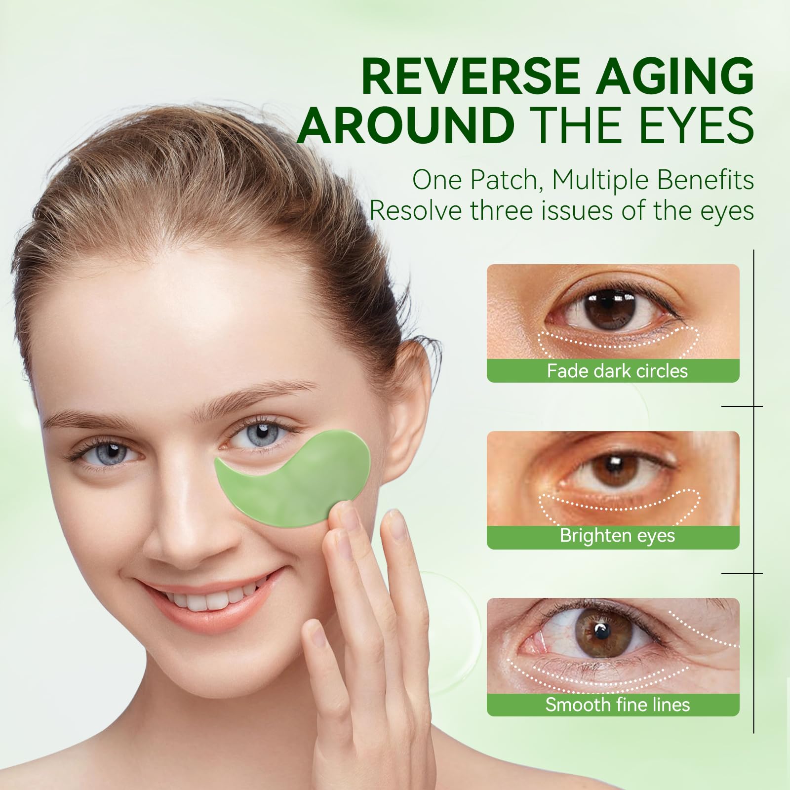 Parches Breylee para ojos, ayuda a reducir hinchazón y ojeras ligeras.