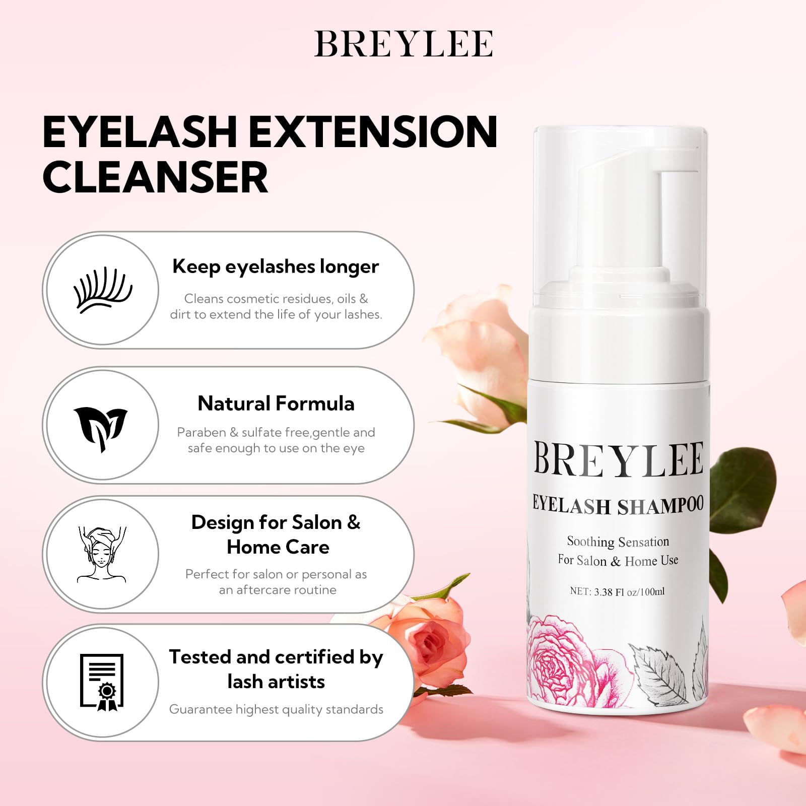 Breylee cepillo de limpieza para pestañas, limpieza precisa