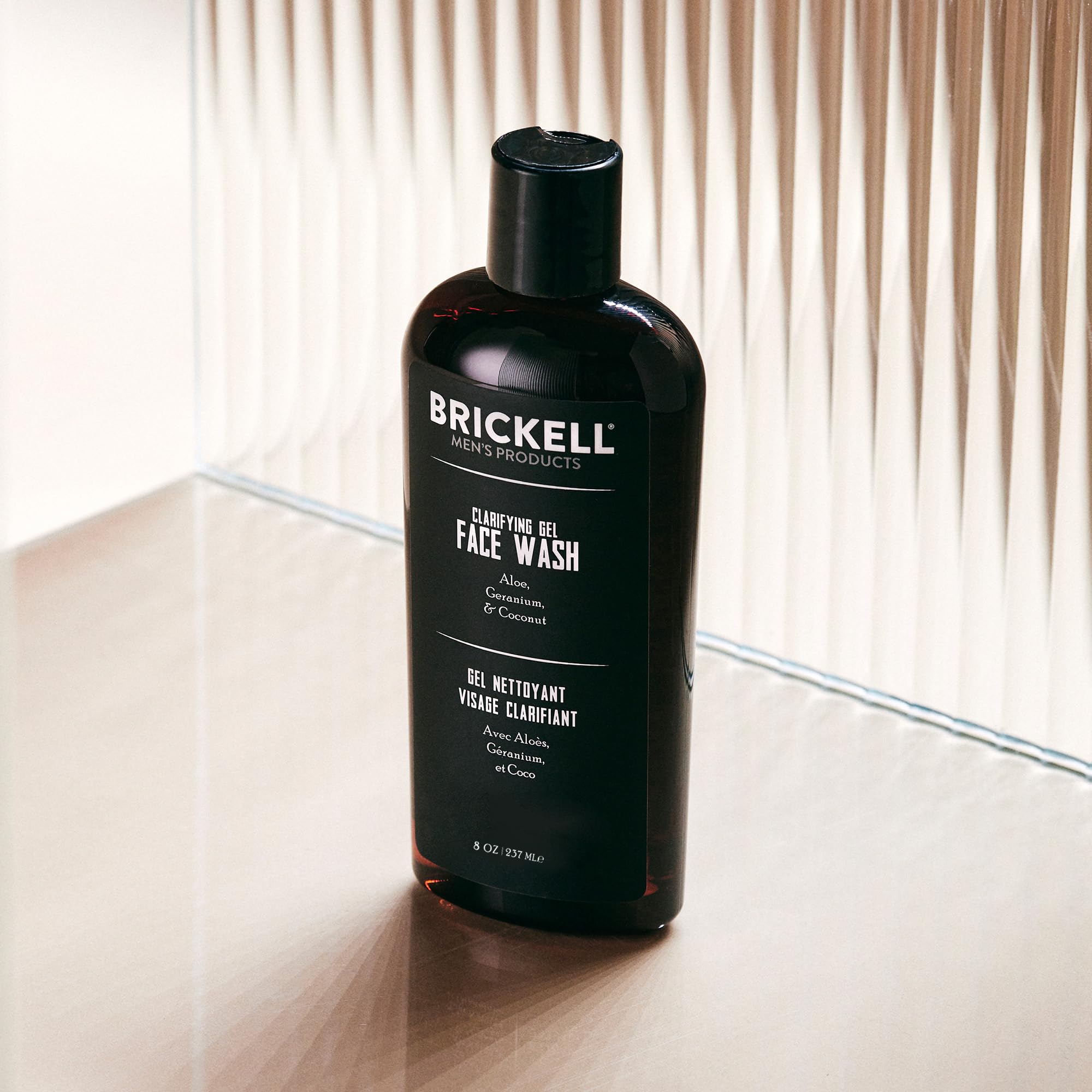 Close-up of Brickell Clarifying Gel Face Wash foam for oil control.