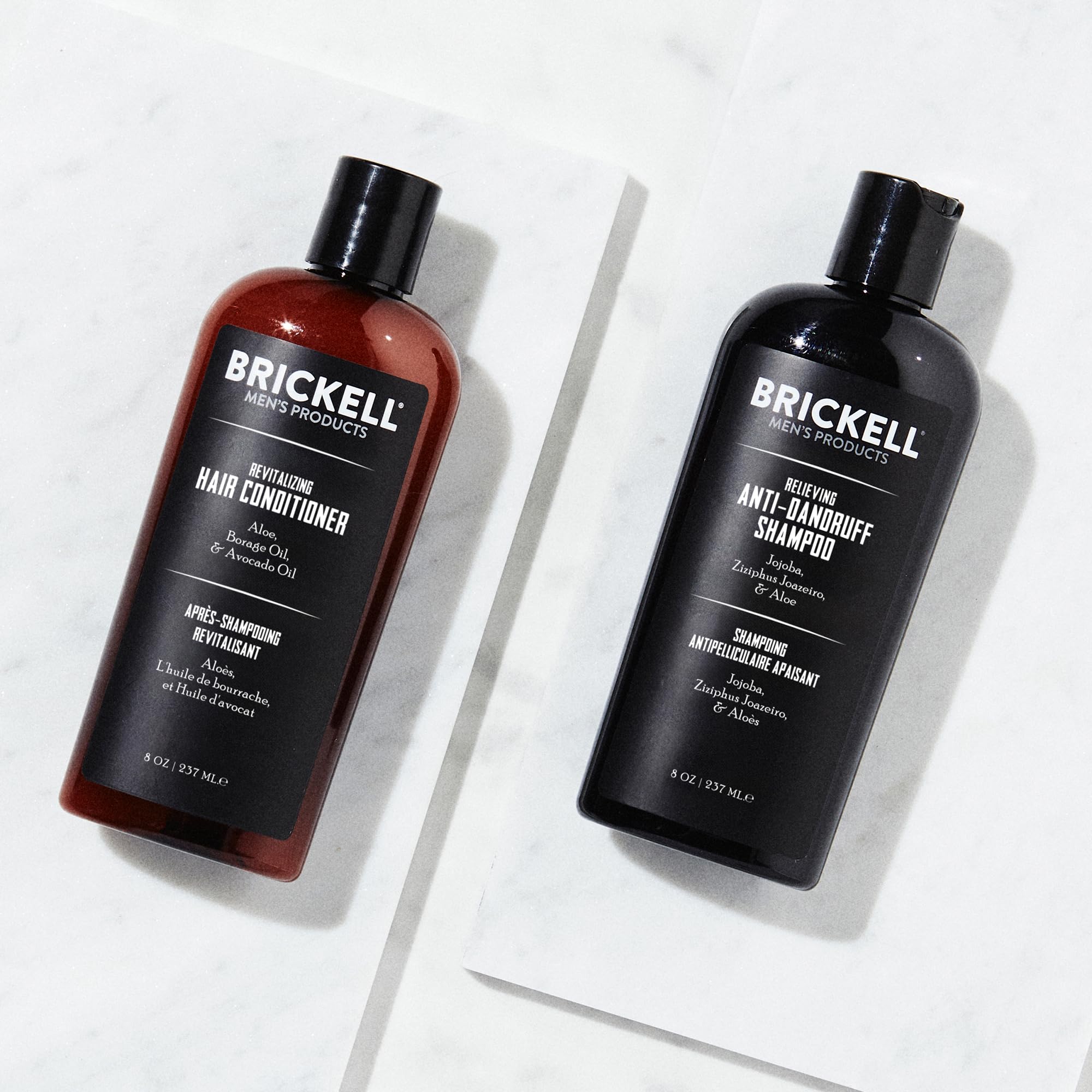 Brickell Daily Relieving Conditioner bottle provides nourishing, soothing hair.