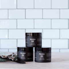 Hair with Brickell clay pomade displaying natural matte finish