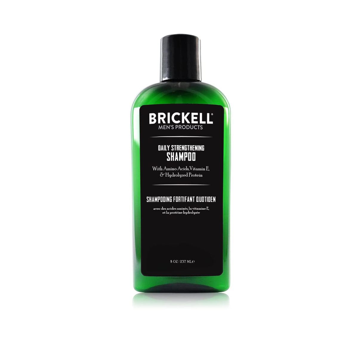 Brickell Champú diario para hombres, frasco frontal, sensación fresca y cabello más fuerte