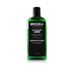 Brickell Champú diario para hombres, frasco frontal, sensación fresca y cabello más fuerte