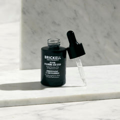 Brickell Hyaluronic Serum pump-action close-up showing easy dispensing.