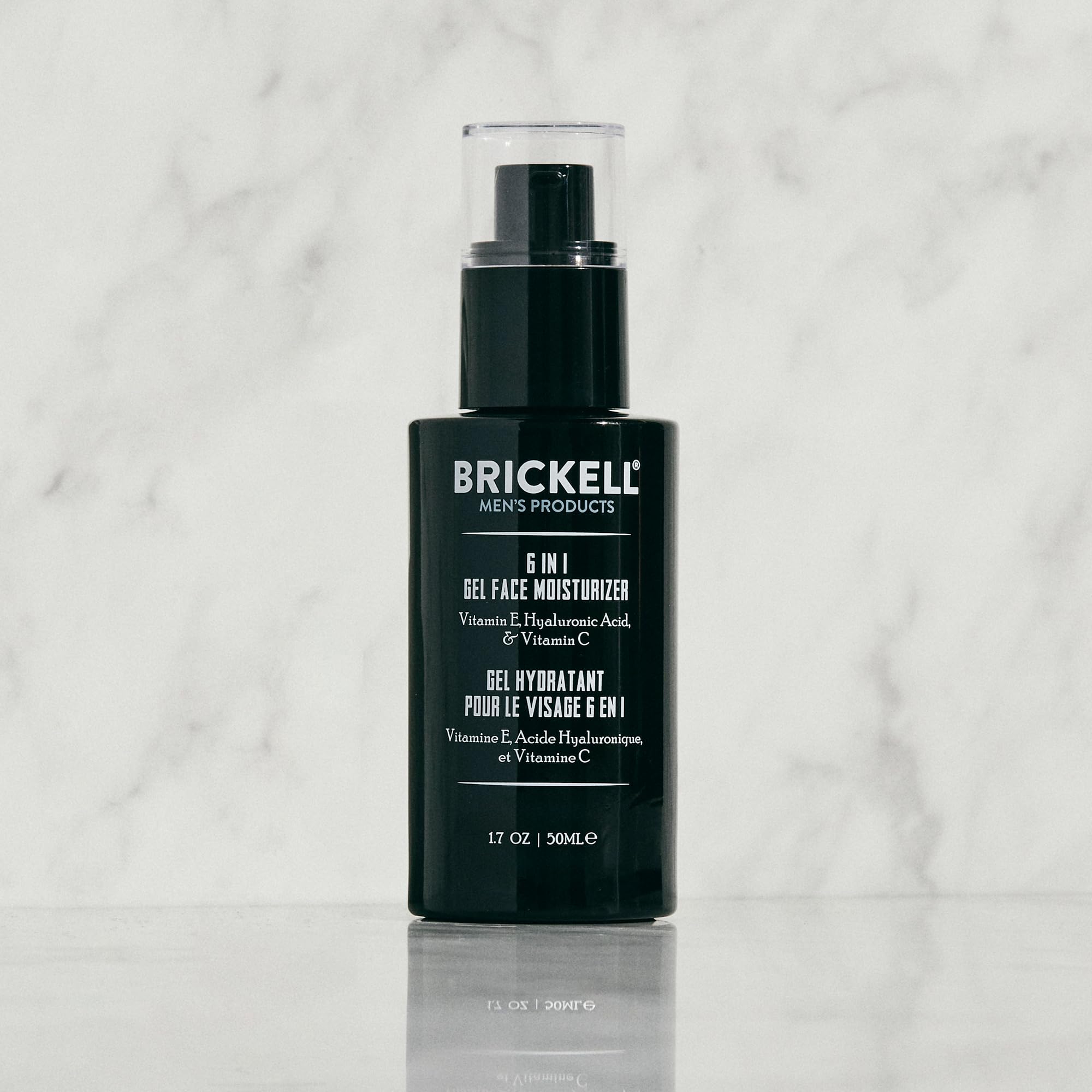 Brickell Men's 6-in-1 gel moisturizer texture application demonstrates ease of use