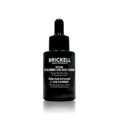 Brickell Men's Anti-Aging Hyaluronic Serum bottle pump for smoother, firmer skin.