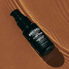 Brickell Men's Dark Circle Under Eye Serum dispensing pump enables quick, clean application.