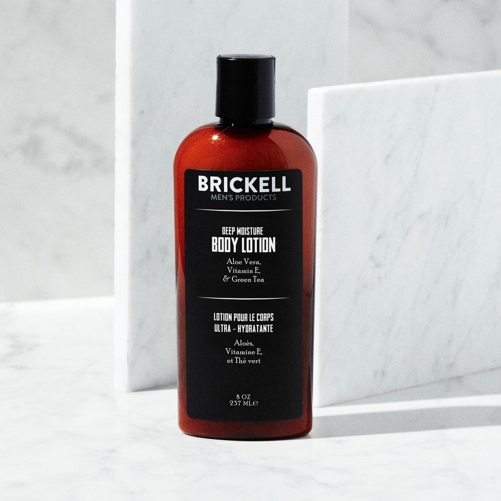 Closeup of Brickell Deep Moisture cap highlighting easy dispensing.