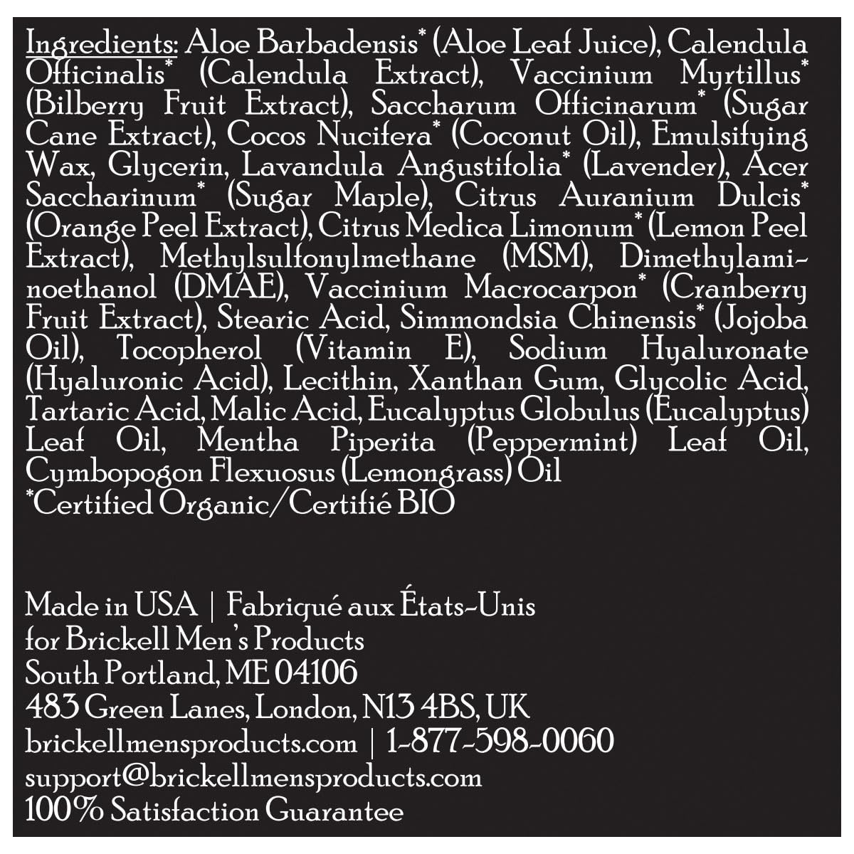 Brickell Men's Instant Relief Aftershave organic formula for hydration and pore-friendly care.