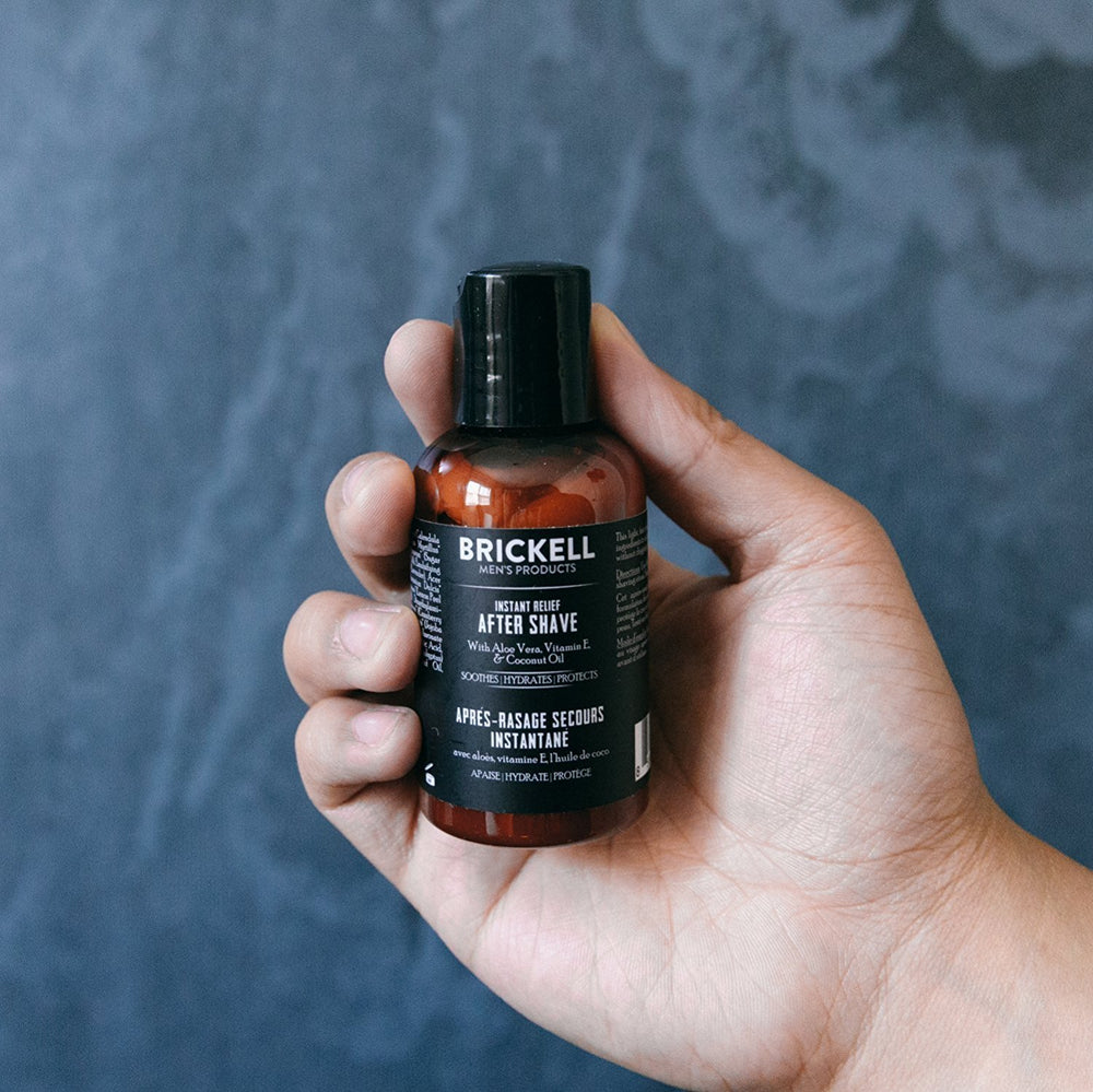 Brickell Men's Instant Relief Aftershave absorbed quickly with no alcohol.
