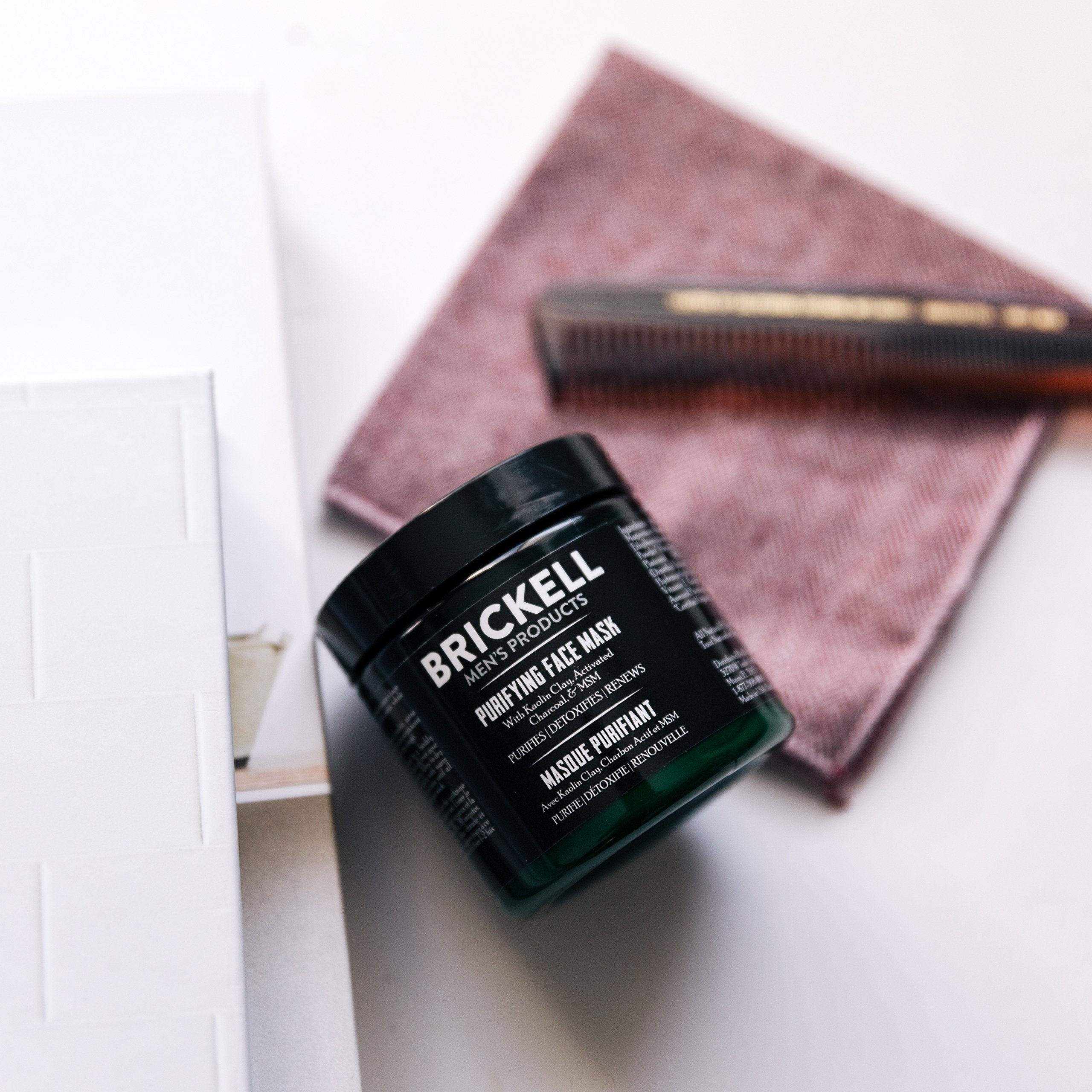 Brickell Men's Purifying Charcoal Face Mask unscented for sensitive skin.
