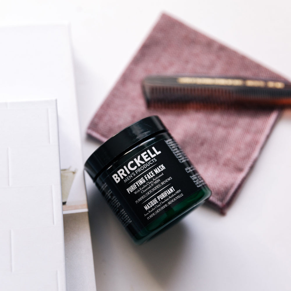 Brickell Men's Purifying Charcoal Face Mask unscented for sensitive skin.