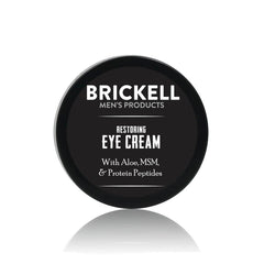 Brickell Restoring Under Eye Cream bottle showing compact packaging for daily use