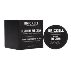 Unscented Brickell under-eye cream jar highlighting gentle application