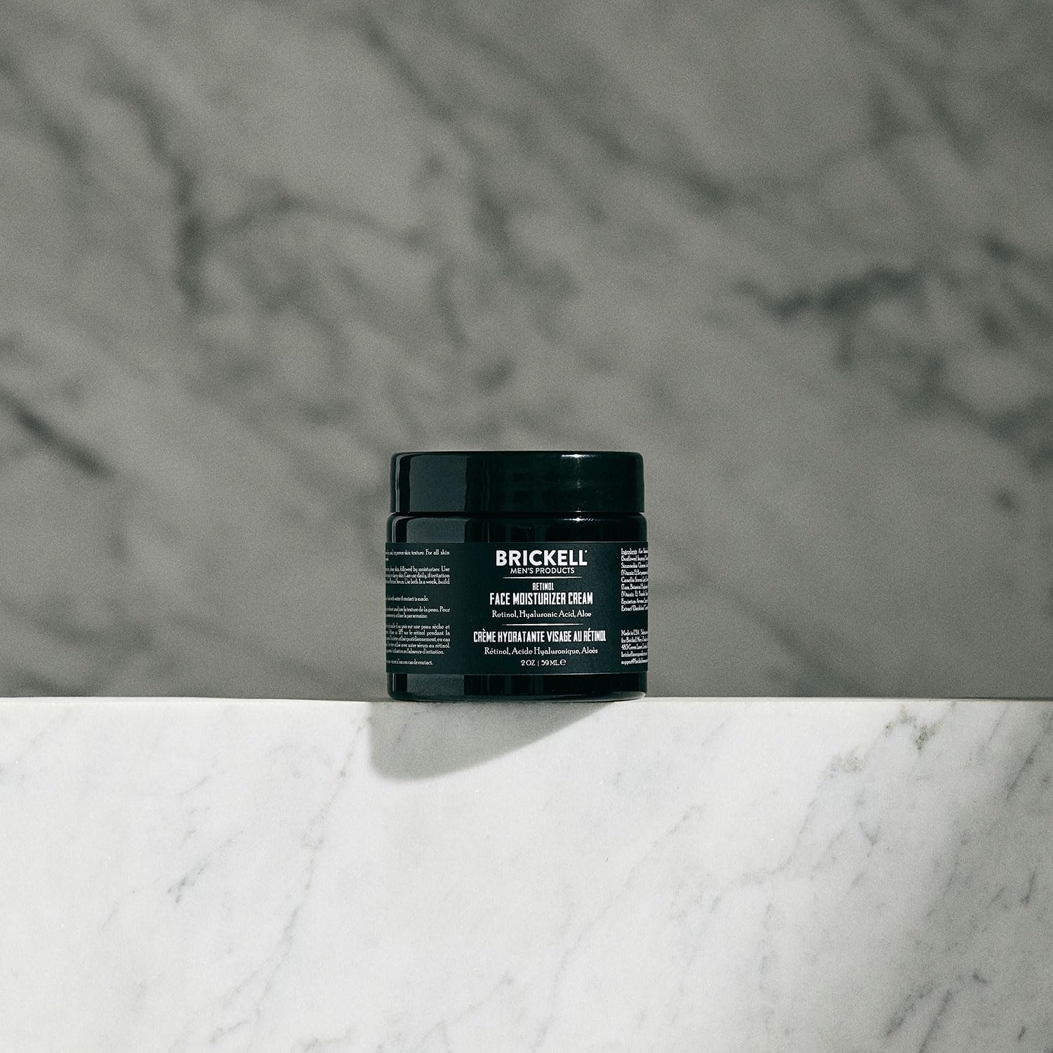 Brickell Men's Retinol Face Moisturizer night application demonstrates easy nightly skincare.