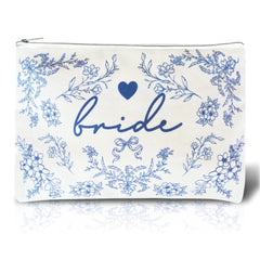 Bride Squad Bride makeup bag logo showcases timeless bridal charm and organizes essentials.
