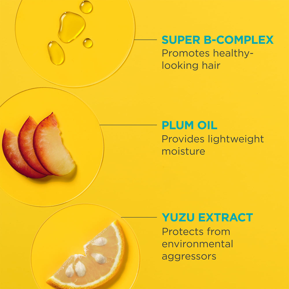 Briogeo Style + Treat Yuzu + Plum Oil foam offers heat protection up to 450°F.