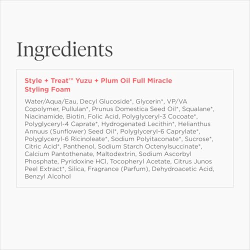 Briogeo Style + Treat Yuzu + Plum Oil foam nourishes with Yuzu and Plum Oil.