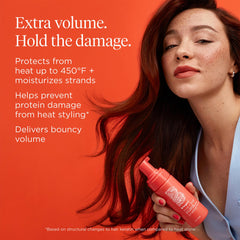 Briogeo Style + Treat Yuzu + Plum Oil foam used on wet hair for texture.