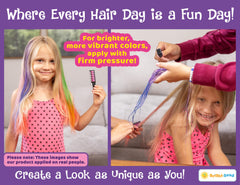 Bright Seed glitter blue hair chalk for vibrant accents and easy removal.