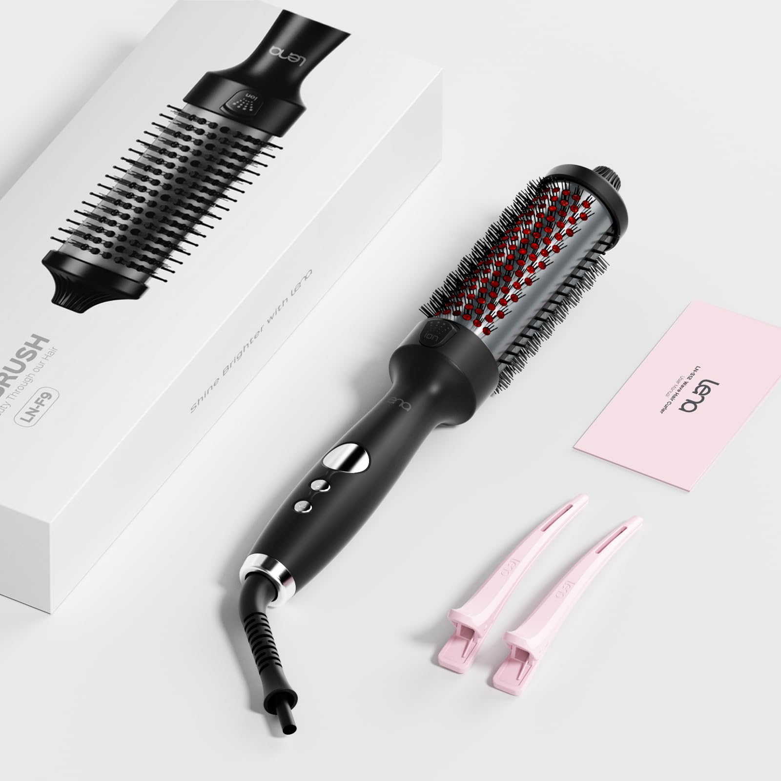 BrighterwithLena thermal brush with a 1.5 inch barrel for smooth, salon-like straight styles.