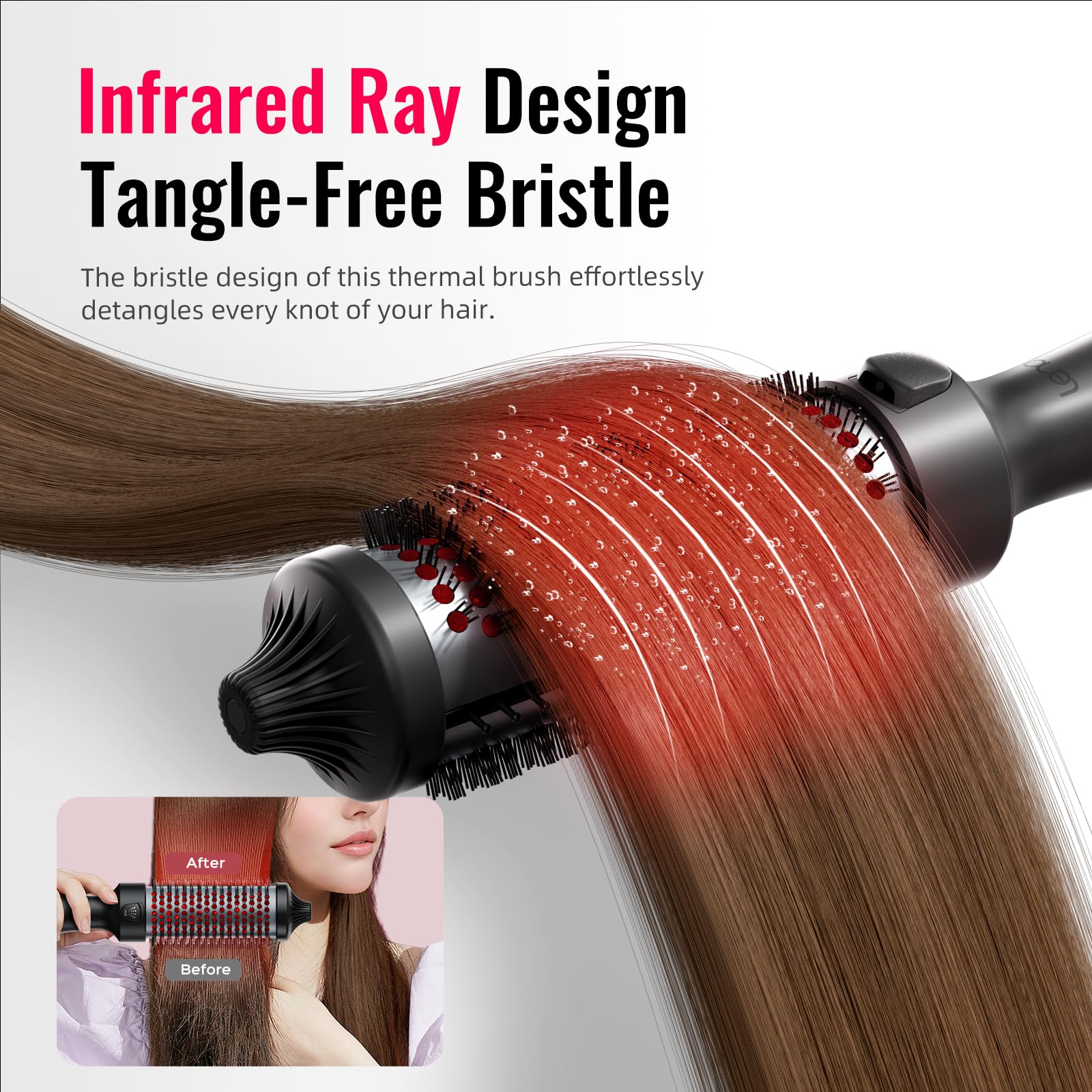 BrighterwithLena thermal brush delivers voluminous blowouts with frizz control.