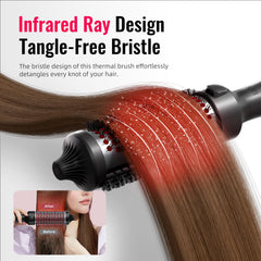 BrighterwithLena thermal brush delivers voluminous blowouts with frizz control.