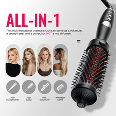 BrighterwithLena brush shaping curls with even heat for voluminous bounce.