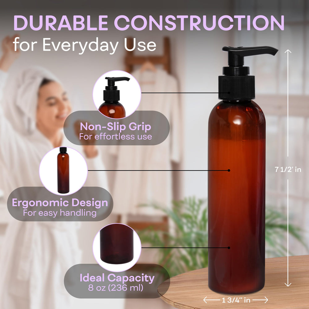 BRIGHTFROM BPA-free amber bottle protects contents from UV light